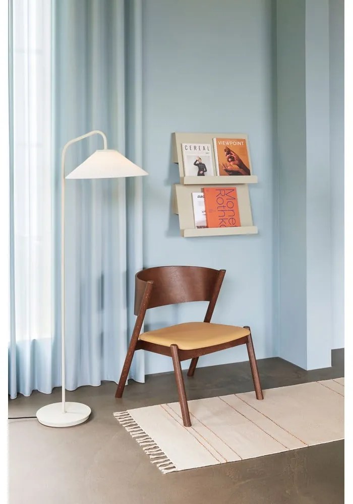 Кремава подова лампа със стъклен абажур (височина 158 cm) Solid – Hübsch