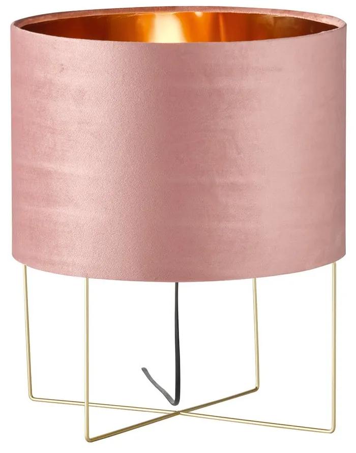 Розова настолна лампа с текстилен абажур (височина 43 cm) Aura – Fischer &amp; Honsel