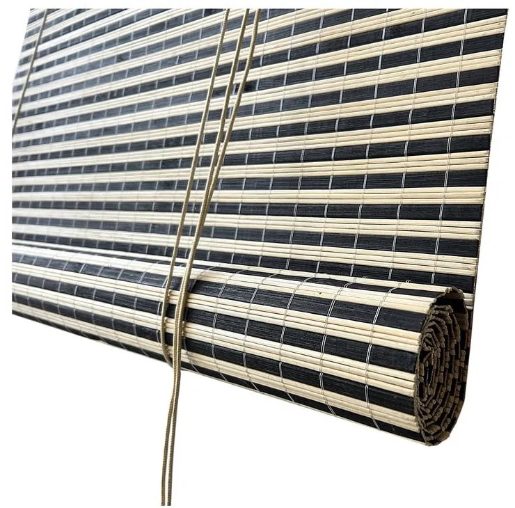 Бамбукова ролетна щора в черен и естествен цвят 200x160 cm Vela – Gardinia