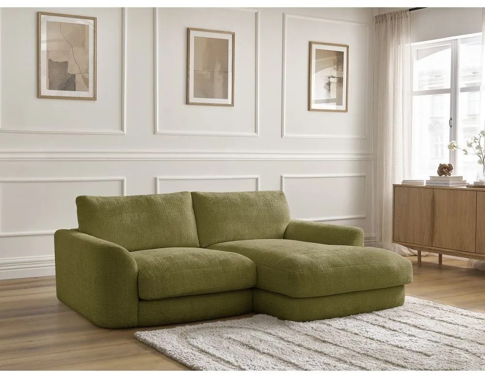 Шенилов ъглов диван в цвят каки (десен ъгъл) Leonore – Bobochic Paris