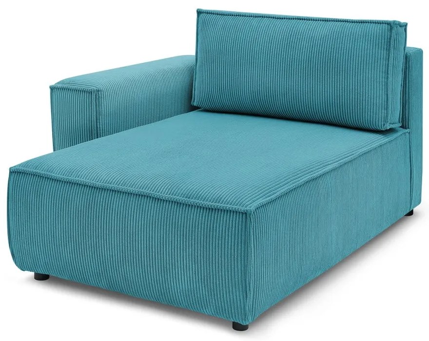 Модул за диван от син велур, ляв ъгъл Nihad modular - Bobochic Paris