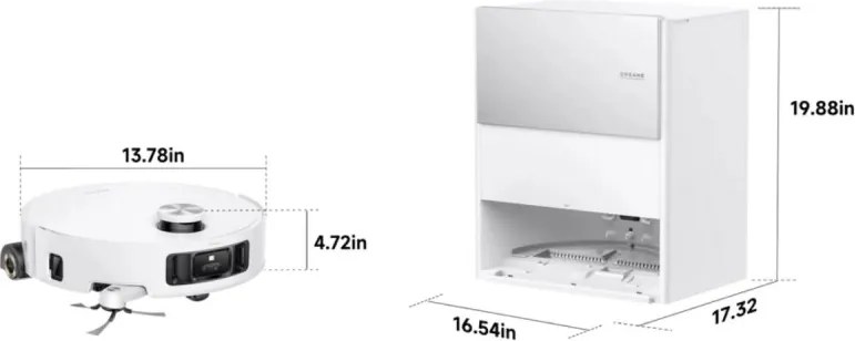 Прахосмукачка робот Dreame Aqua10 Roller RLH31CE-WH, 30000 Pa, 3.5/4 л, AI камери, LED осветление, Гласово управление, Измиване с гореща вода, Бял