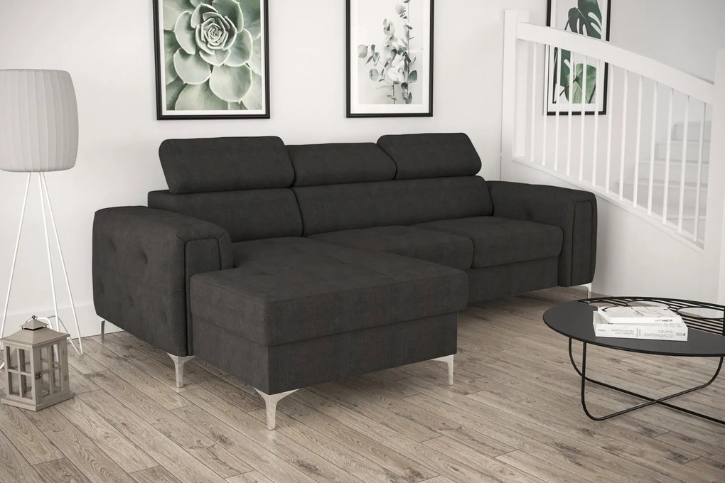 Ъглов Диван Almeria Mini-сив-ляв-плат