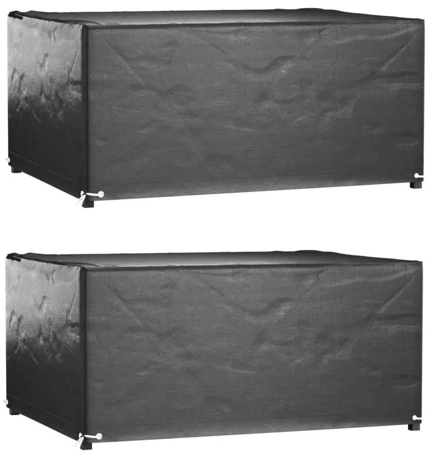 3155348 vidaXL Калъф за градинска мебел 2 бр 8 капси 180x135x80 см правоъгълни