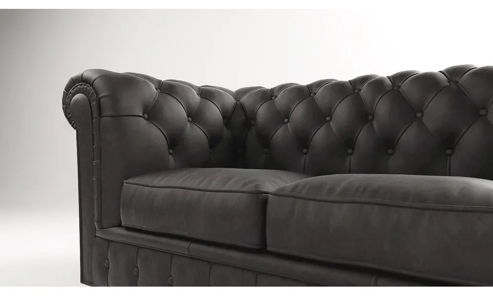 Антрацитен кадифен диван 230 cm Cambridge - Ropez