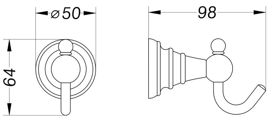 Месингова кука Diamond - Sapho