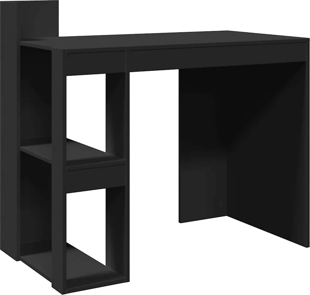 847976 vidaXL Офис бюро, черно, 103,5x56,5x94 см, инженерно дърво