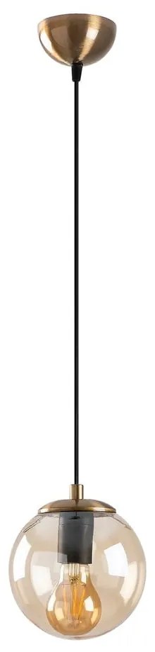 Висящо осветително тяло в златисто със стъклен абажур ø 15 cm Efe – Opviq lights