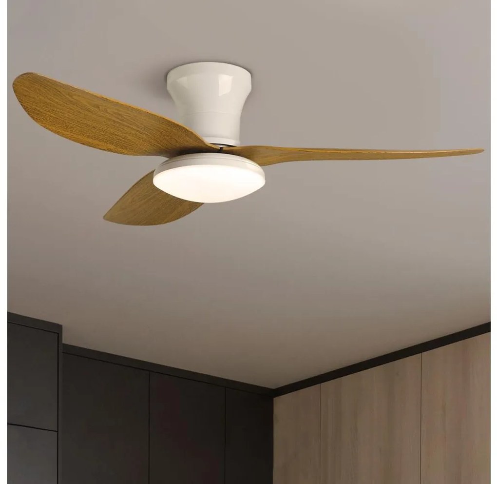 Brilagi-LED регулируем таванен вентилатор LED/30W/230V 3000-6500K бял/кафяв+DO