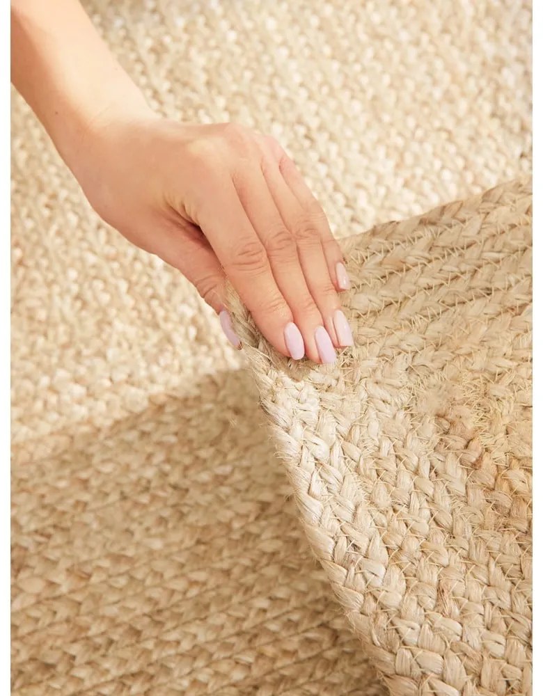 Двустранен/ръчно изработен ютен килим в светло естествен цвят 200x300 cm Juno – Hanse Home