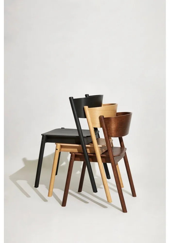 Черен дъбов трапезен стол Oblique - Hübsch