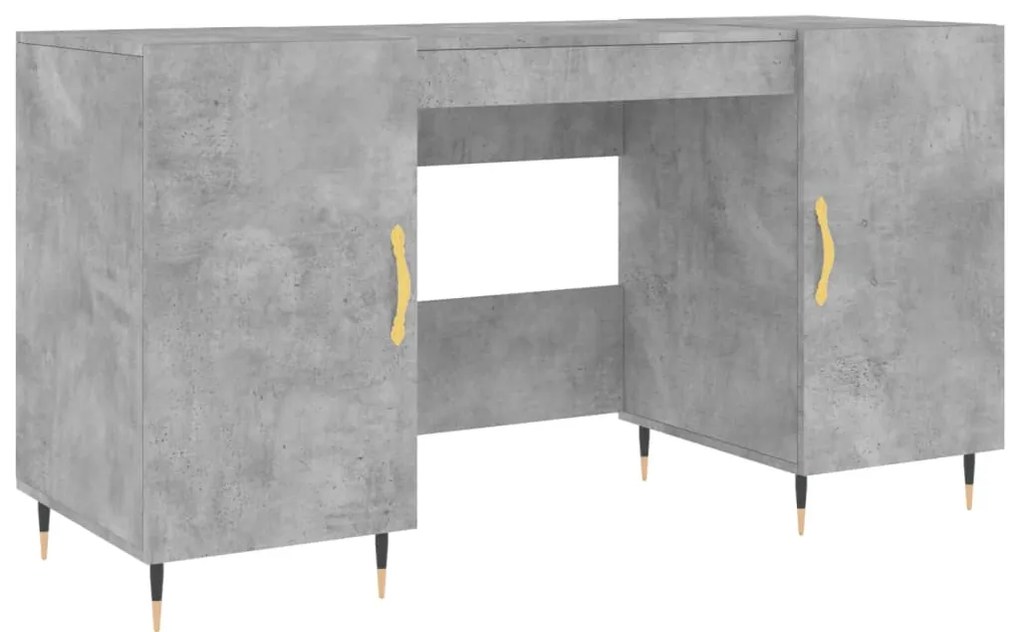 829528 vidaXL Бюро, бетонно сиво, 140x50x75 см, инженерно дърво