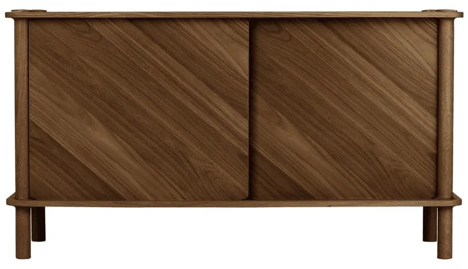 Кафяв скрин от масивен дъб с плъзгащи се врати 135x73,5x48 cm Italic – UMAGE