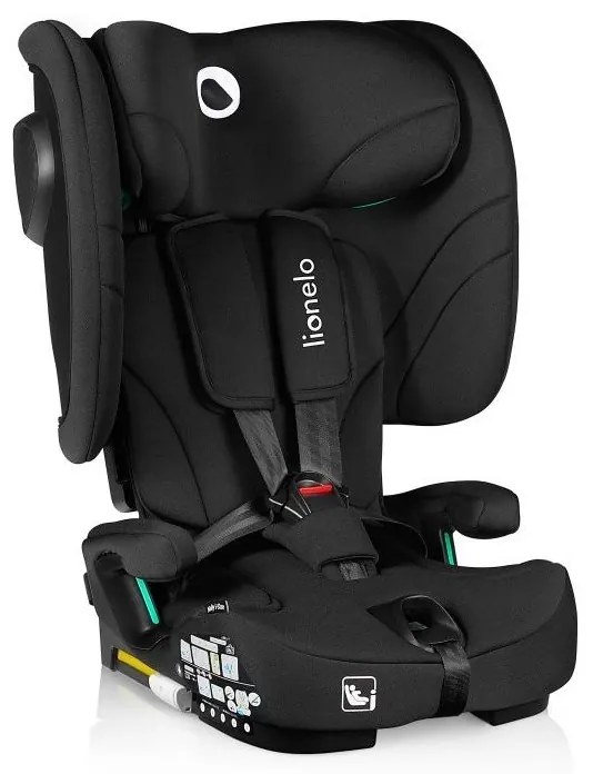 Lionelo - Сгъваемо детско столче за кола NELLY i-Size 76-150 см Черен карбон