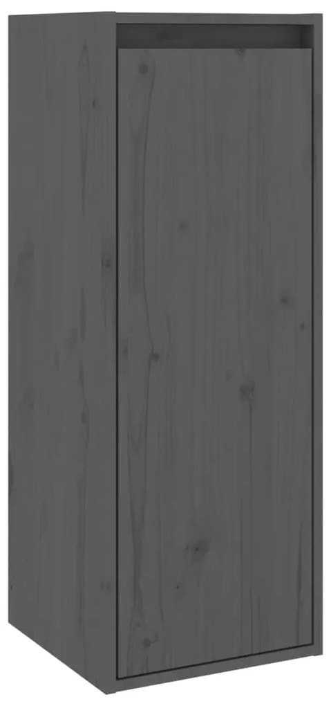 813499 vidaXL Стенен шкаф, сив, 30x30x80 см, борово дърво масив