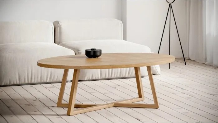 ОАЗИС Естествен дъб - ДЪРВЕНА ХОЛНА МАСА МОДЕРНА ОВАЛНА