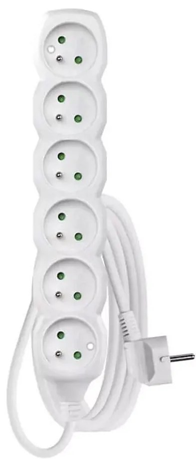 Удължител 6Z 3м бял