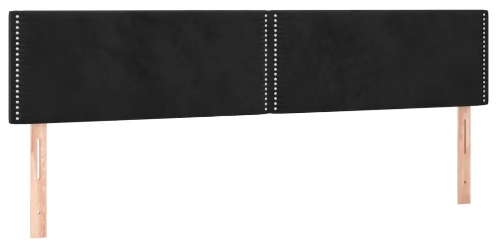 346000 vidaXL Горни табли за легло, 2 бр, черни, 100x5x78/88 см, кадифе