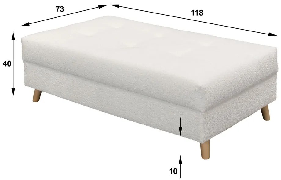 Табуретка от бял плат букле Ariella – Ropez