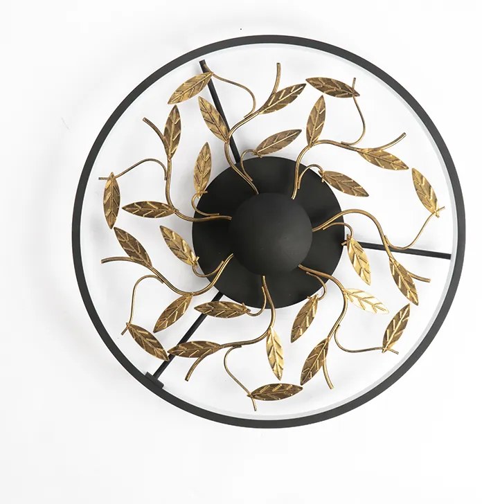 Таванна лампа в стил Арт Деко черна със злато 3-степенна димируема - Bota