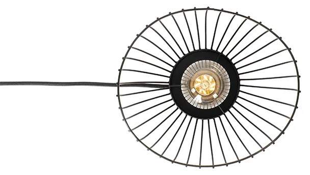 Модерна настолна лампа черна 20 см - Pua