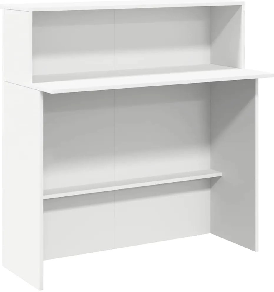 859024 vidaXL Рецепционно бюро, бяло, 100x50x103,5 см, инженерно дърво
