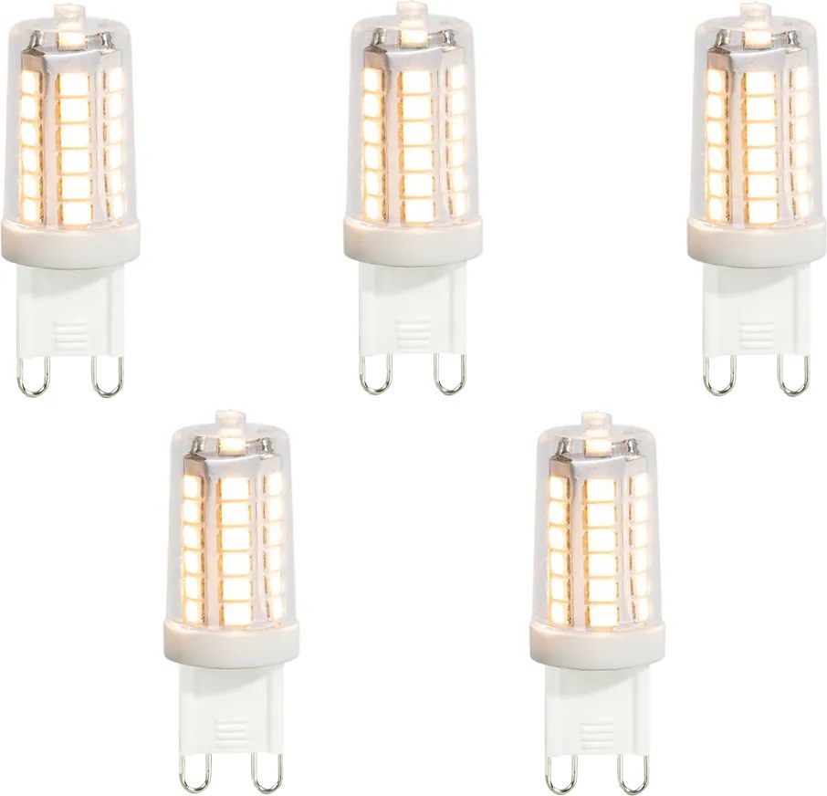 Комплект от 5 G9 LED крушки прозрачни 3.5W 480 lm 3000K
