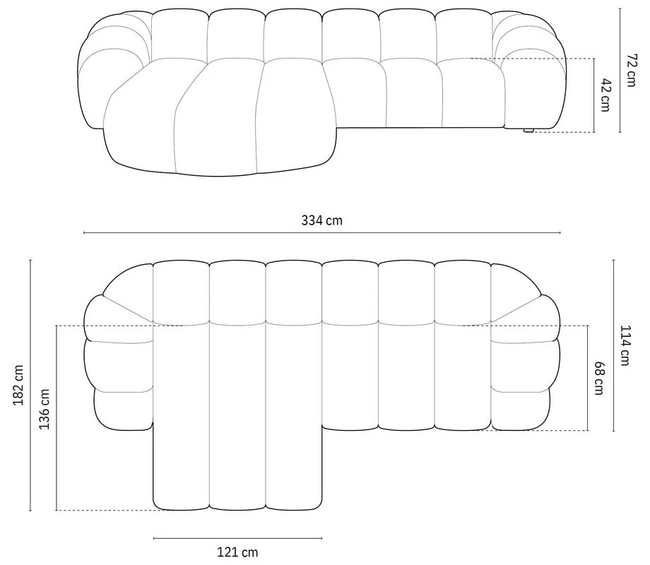 Зелен ъглов диван (ляв ъгъл) Diana – Micadoni