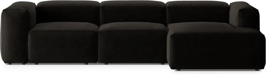 Черен ъглов диван (десен ъгъл) Bergamo – Cosmopolitan Design