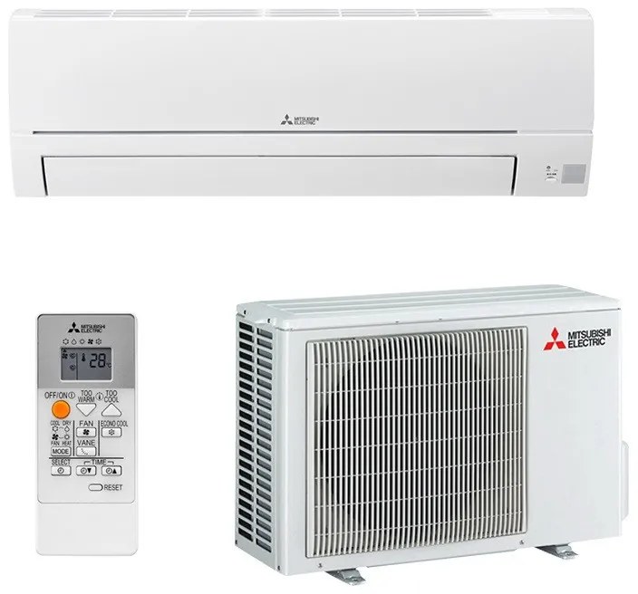 Инверторен климатик Mitsubishi Electric MSZ-HR25VF/MUZ-HR25VF, 9000 BTU, 19 м2, А++/А+, Сребърни йони, R-32, Бял