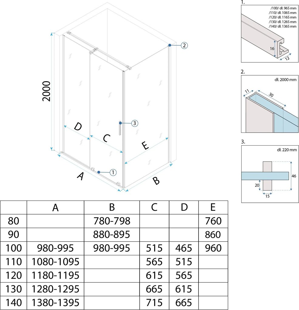 Душ кабина REA Montana Gold Brush 130x100