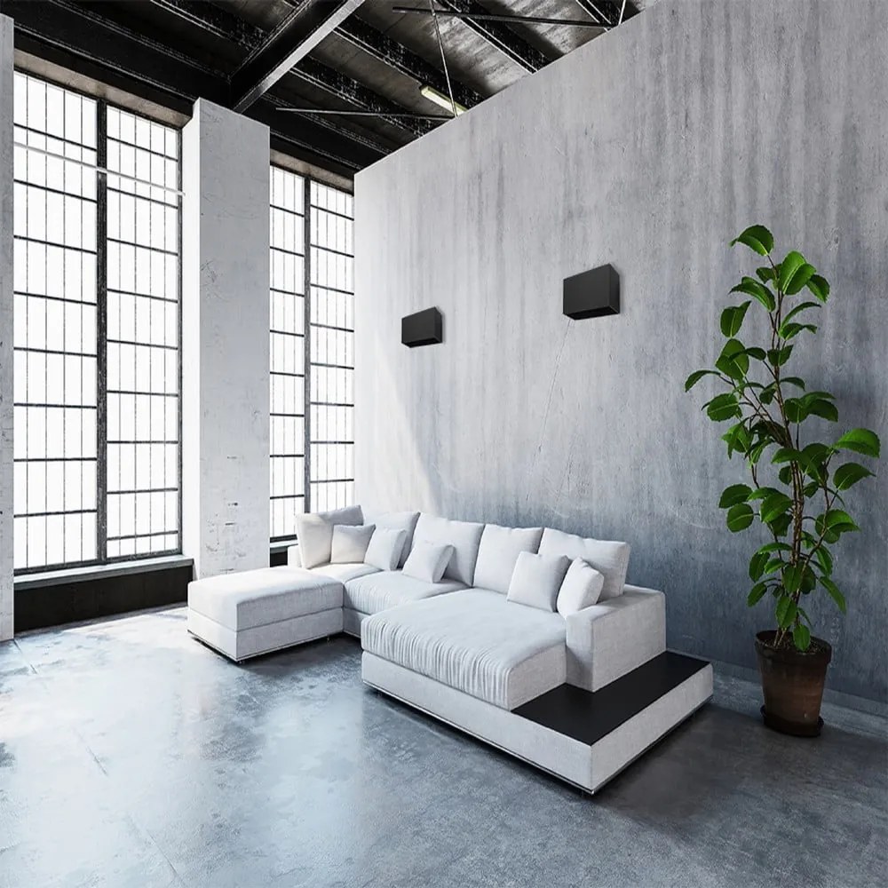 Черна стенна лампа Maxi Geo - Sollux