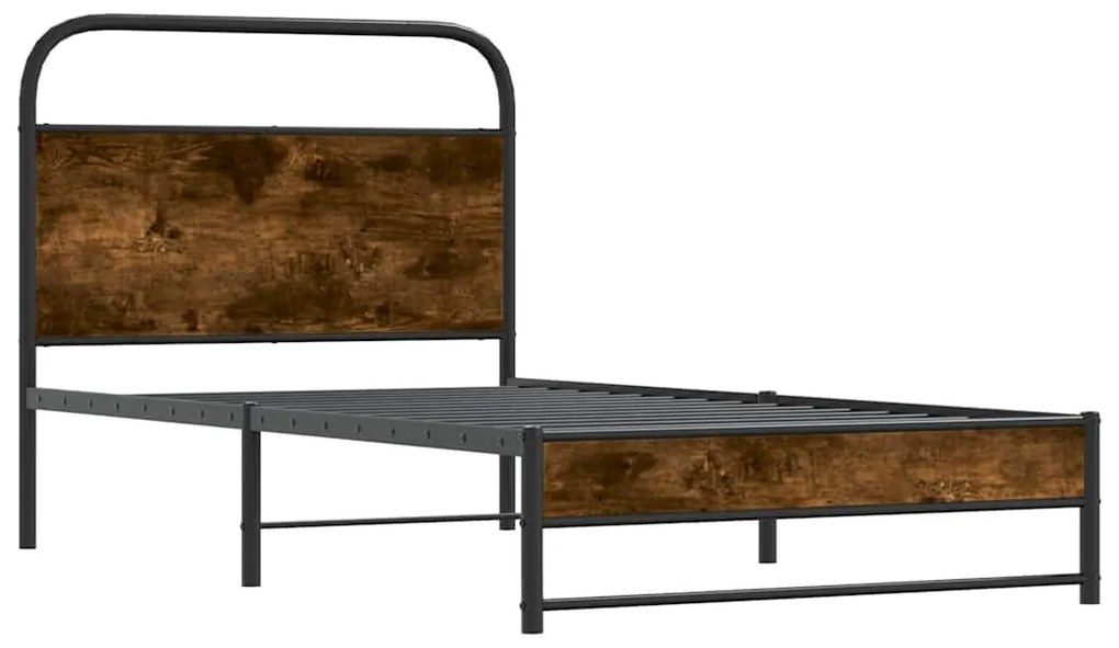 4100368 vidaXL Рамка за легло без матрак 100x190 см опушен дъб инженерно дърво