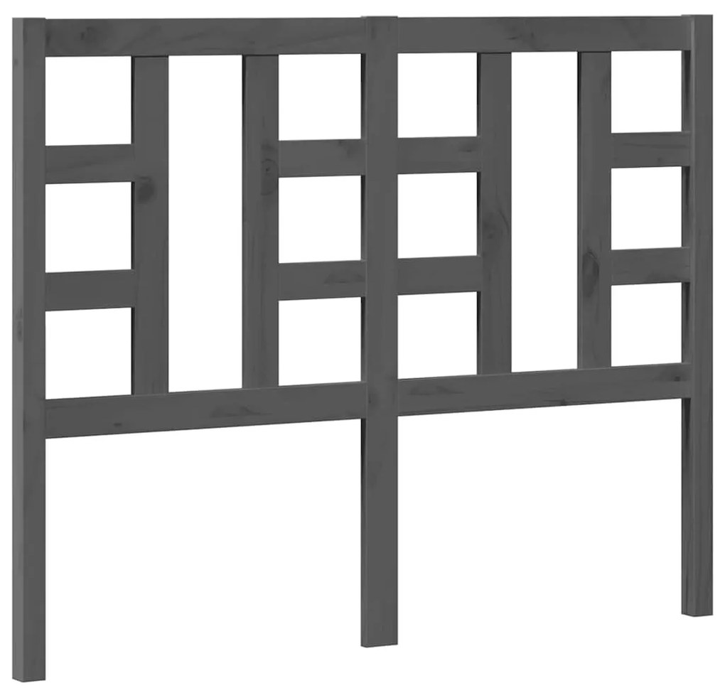 817832 vidaXL Горна табла за легло, сива, 126x4x100 см, бор масив