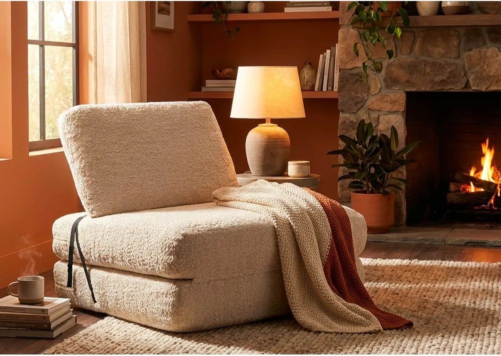 Бяло разтегаемо кресло от букле Faster – Mauro Ferretti