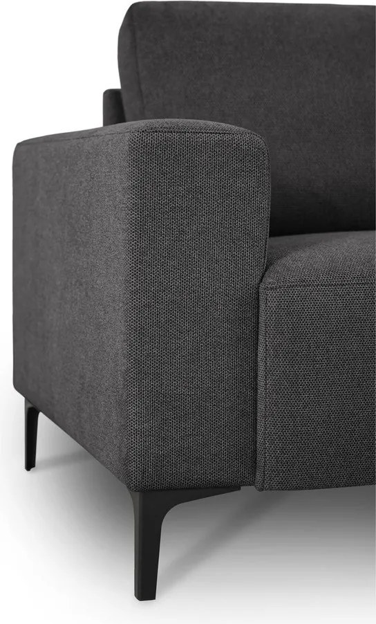 Антрацитен шенилов ъглов диван (десен ъгъл) Fabian – Scandic