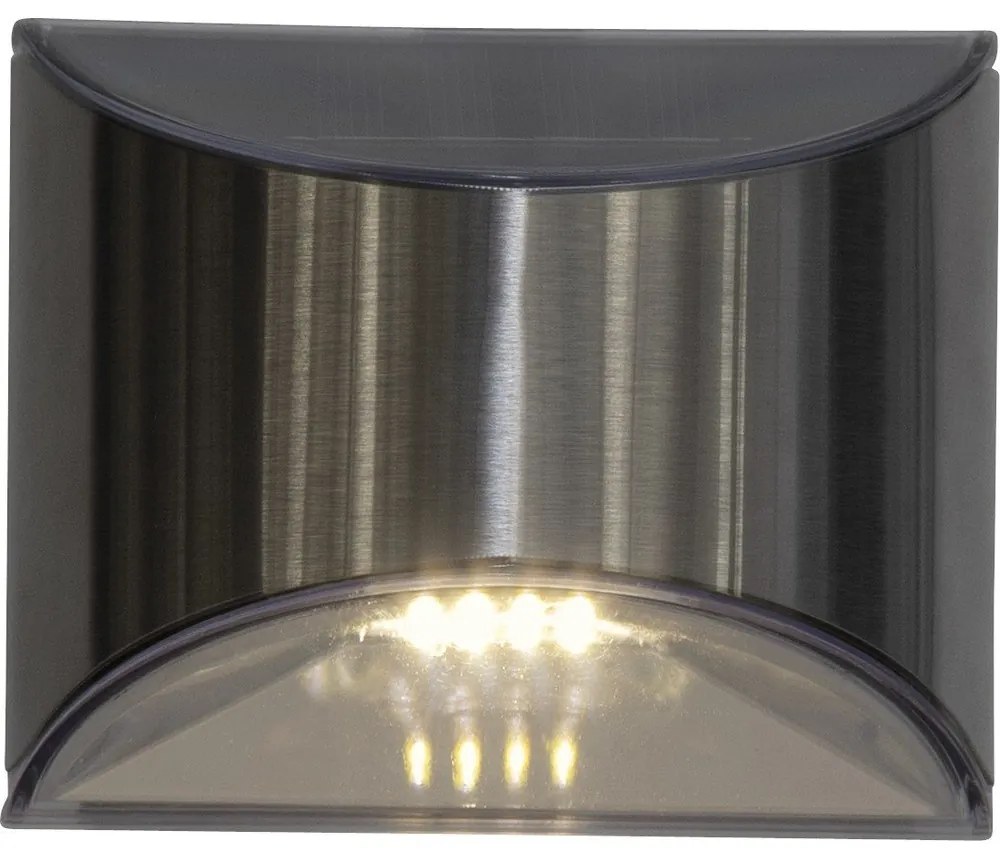 Комплект от 2 слънчеви LED лампи за стена от неръждаема стомана, височина 8 см Wally - Star Trading