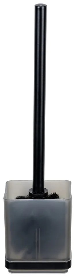 Черна самозалепваща пластмасова четка за тоалетна Quadro – Wenko