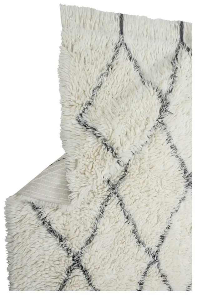 Кремав ръчно изработен вълнен килим подходящ за пране 140x200 cm Berber Soul – Lorena Canals