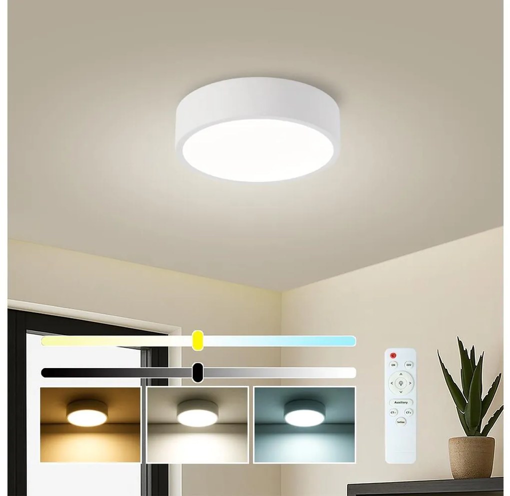 Brilagi - Димируемо LED осветително тяло POOL LED/18W/230V 3000-6000K 20 cm бяло + дистанционно