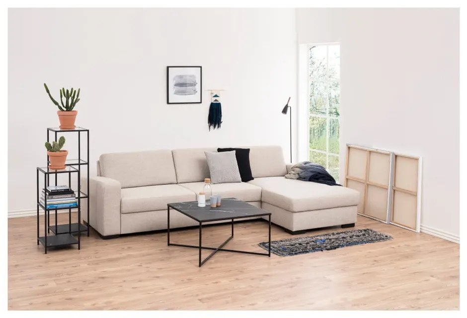 Черен стъклен стелаж 35x83 cm Seaford – Actona