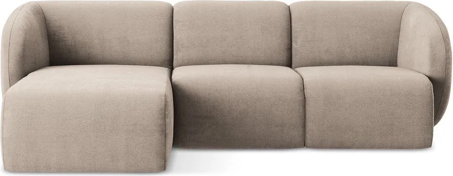 Светлокафяв шенилов ъглов диван (ляв ъгъл) Lani – Makamii