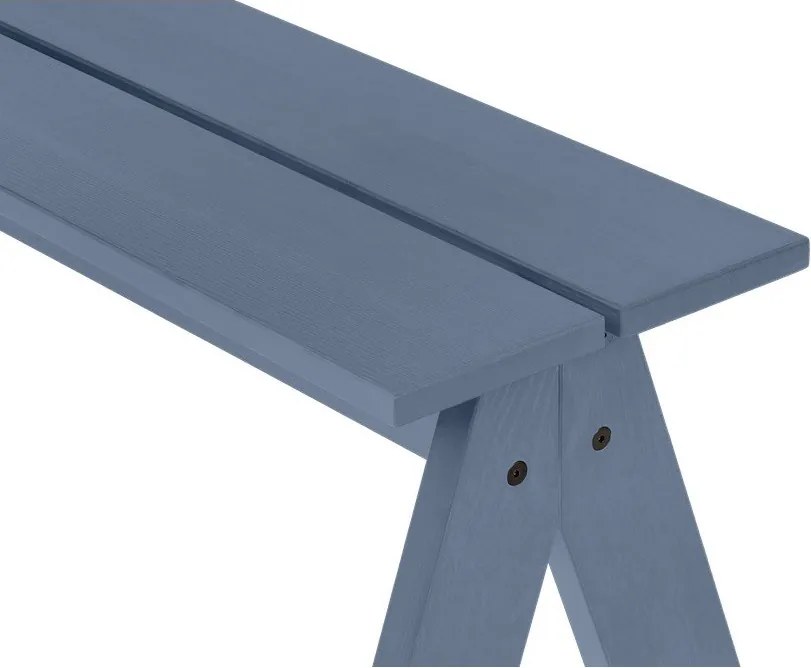 Синя градинска пейка от масивно дърво Navo – noo.ma