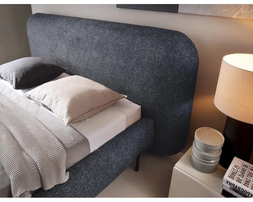 Синьо двойно тапицирано легло с място за съхранение и включена подматрачна рамка 160x200 cm Pointt – ELTAP