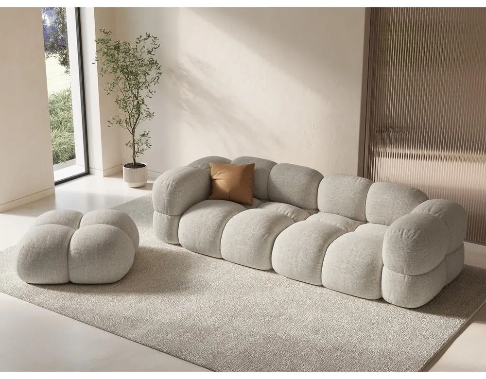 Бежова кадифена табуретка Loretto – Cosmopolitan Design