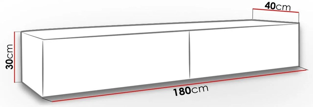 Висящ ТВ шкаф Vigo-Length: 180 cm.