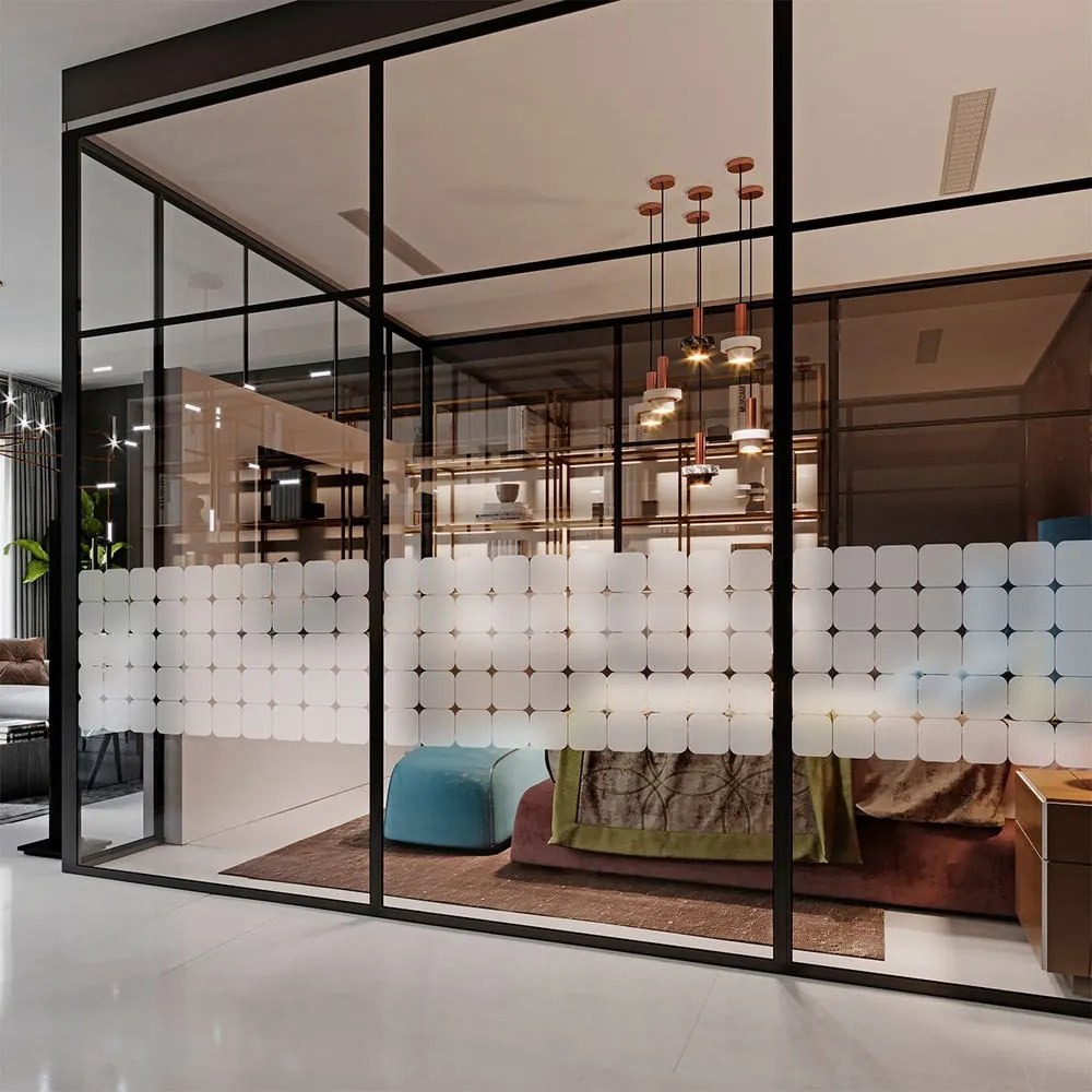 Стикери в комплект на прозореца 50 бр. 10x10 cm Square Blackout – Ambiance