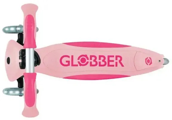 Детска сгъваема тротинетка с родителски контрол Globber Go Up Deluxe Flash Lights, розова