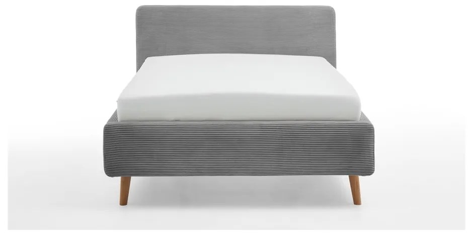 Сиво единично легло 120x200 cm тапицирано без ламелно дъно Mattis – Meise Möbel