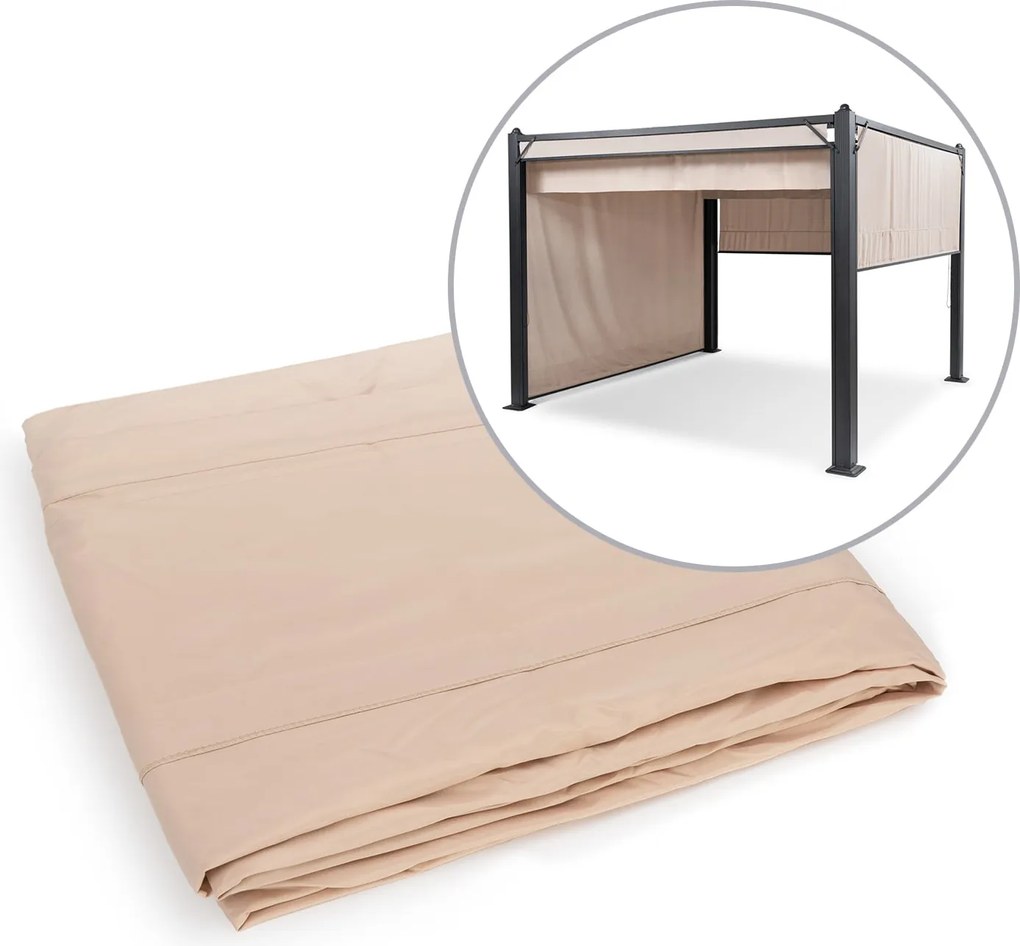 Blumfeldt Pantheon Cortina Pergola, комплект резервни странични стени, 4 стени, 200 г/м², полестер, 3 х 6 м